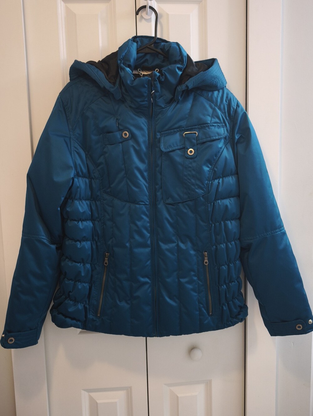Obermeyer Leighton Women's Insulated Ski Jacket Size 18 Teal Hooded